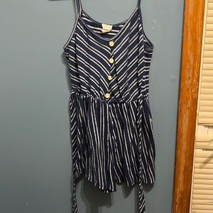 Blue striped romper MEDIUM